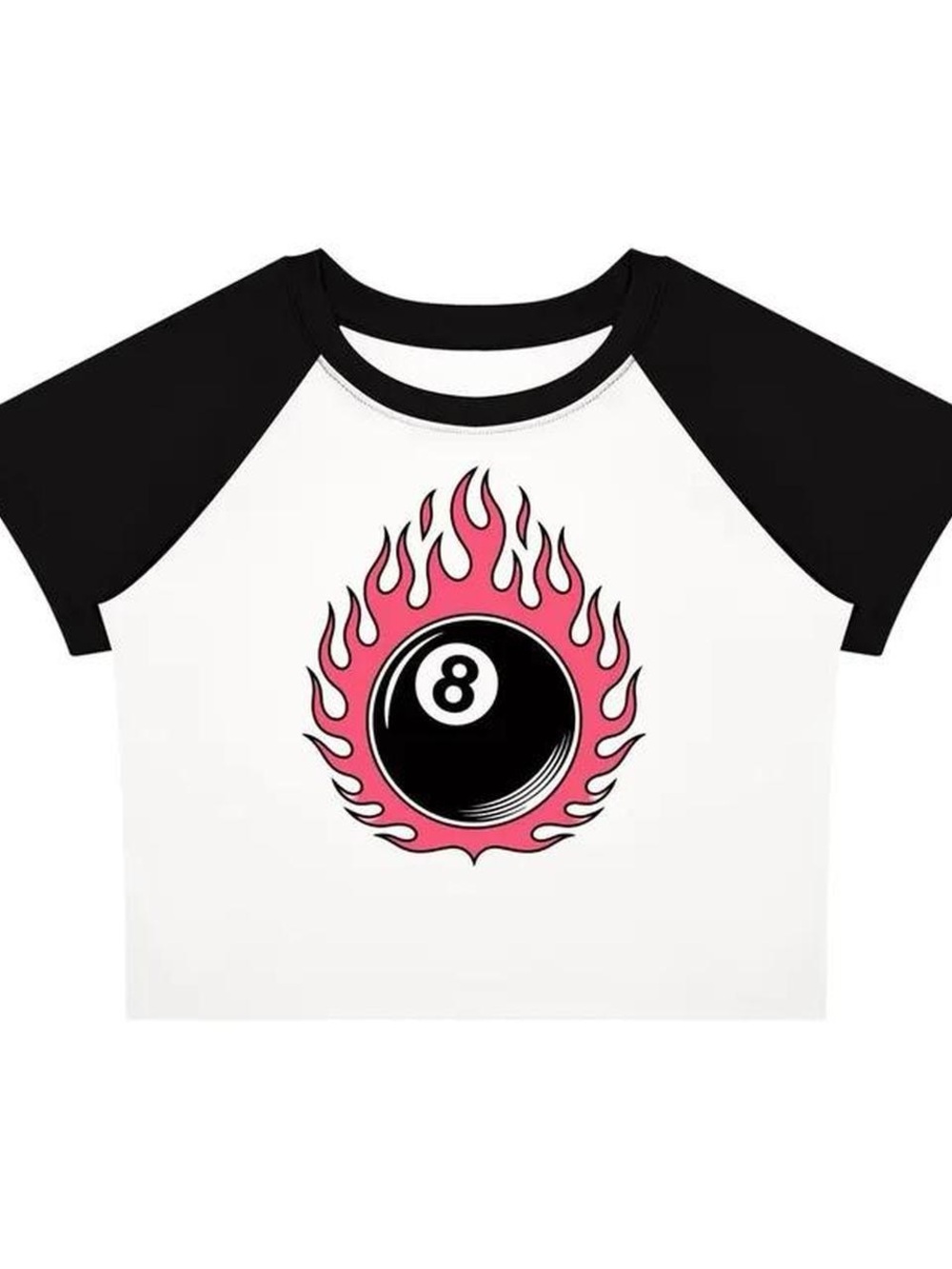 Pink Flame 8-Ball Graphic Baby Tee